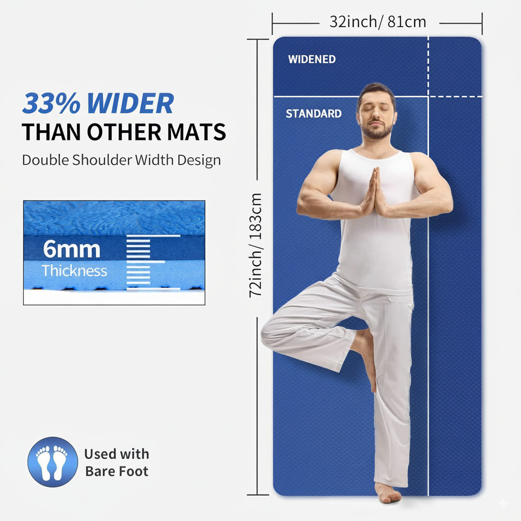 Durable yoga mat in exercise studio