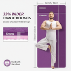 Extra long TPE yoga mat on hardwood floor