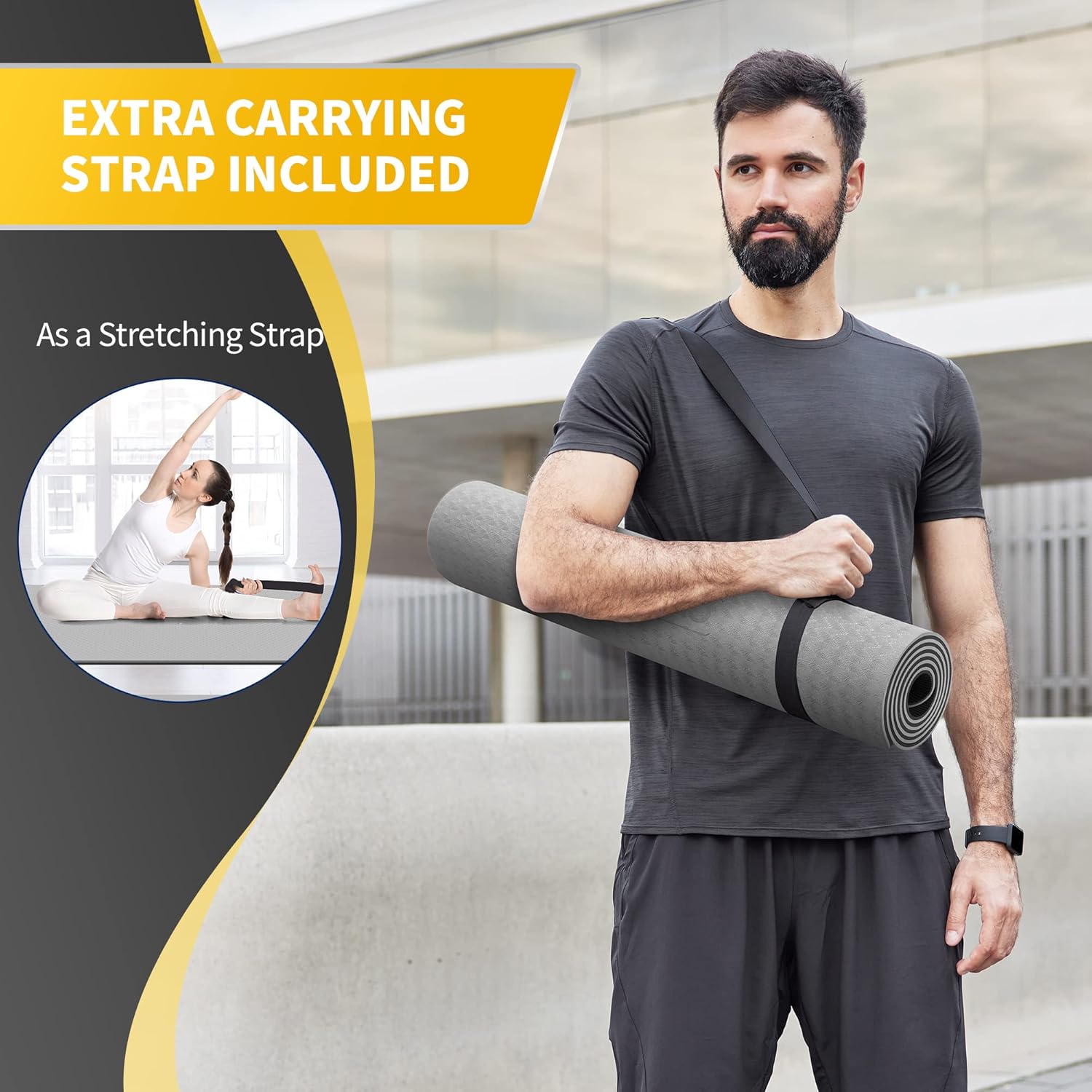 Extra wide mat with non-slip texture