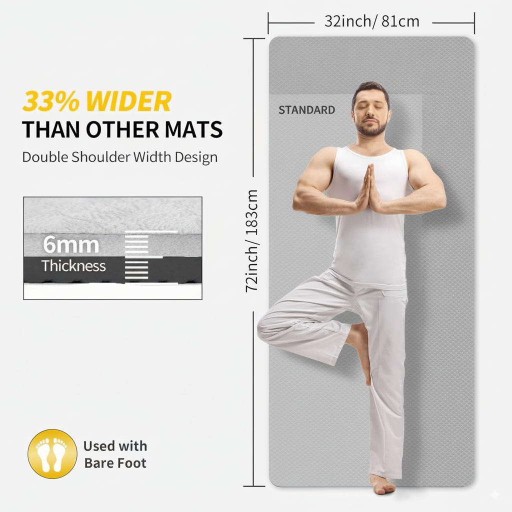 Grip-enhancing bottom layer of yoga mat