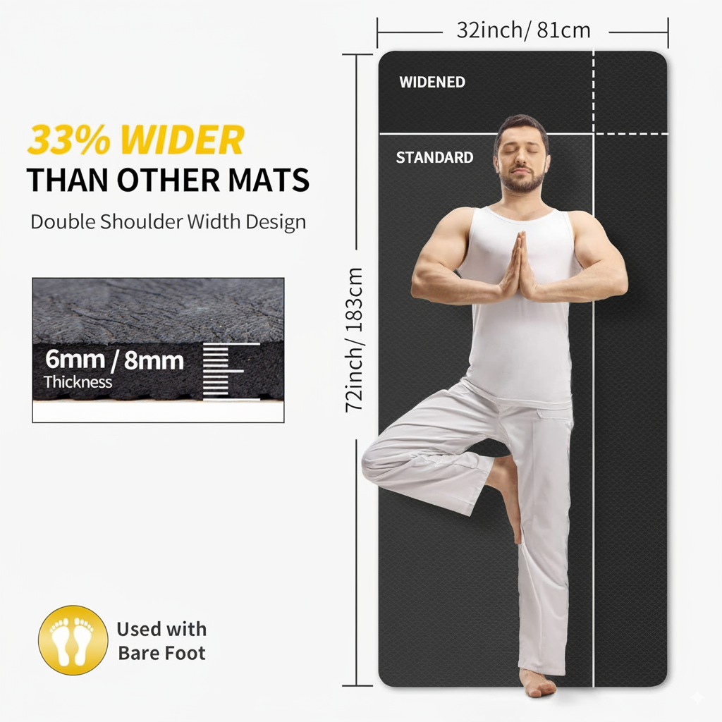Joint-friendly thick foam yoga mat