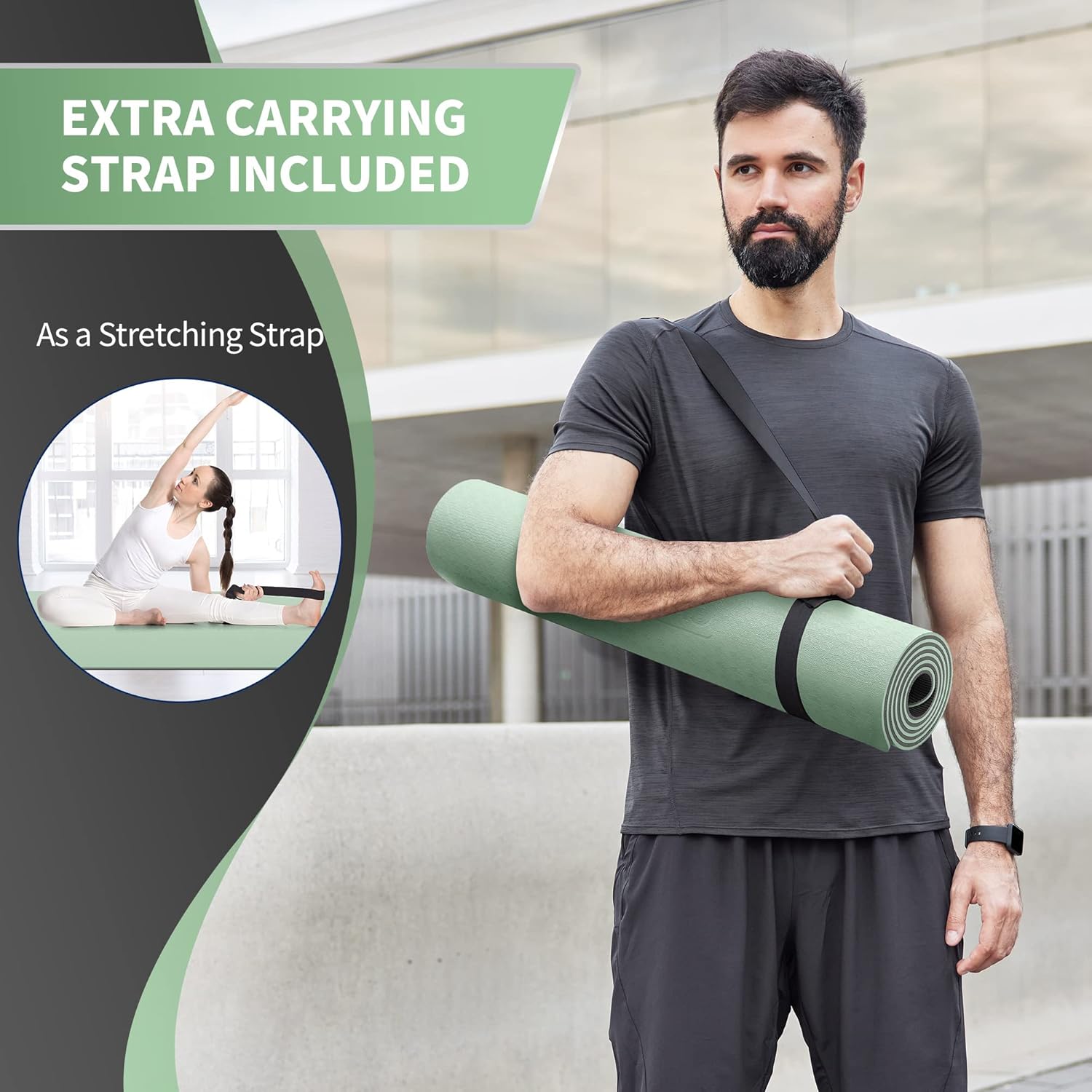 Man doing Pilates on long mat