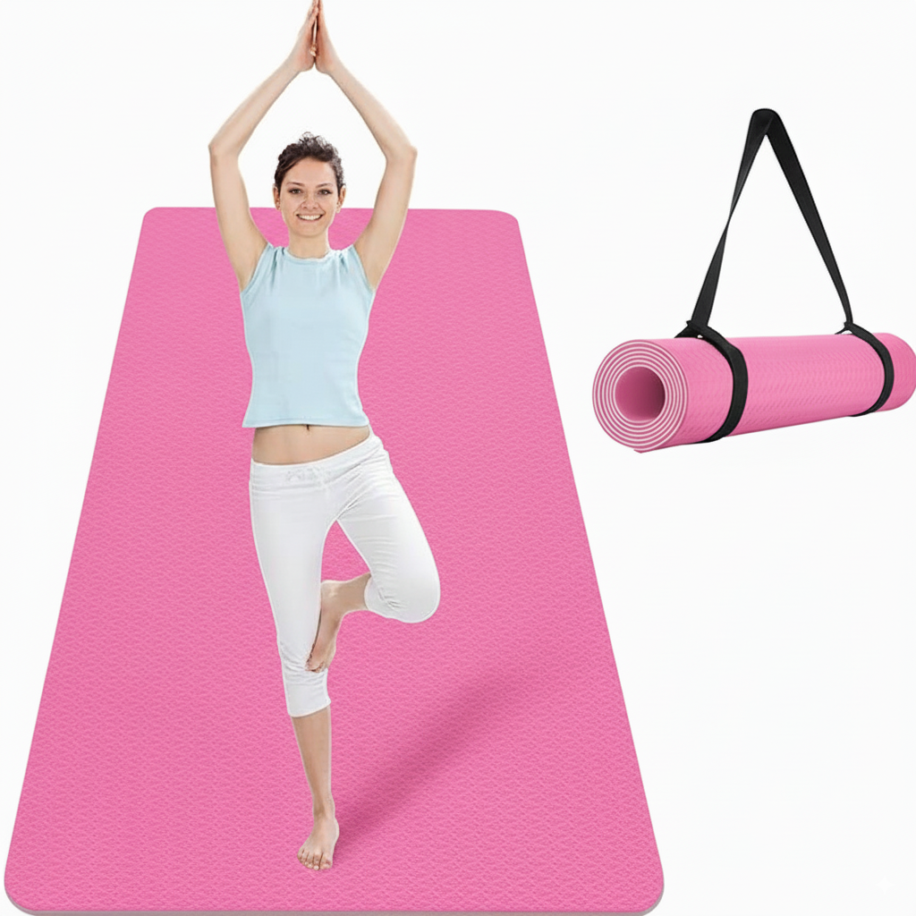 Pilates workout on oversized mat