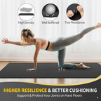 Woman doing bridge pose on yoga mat